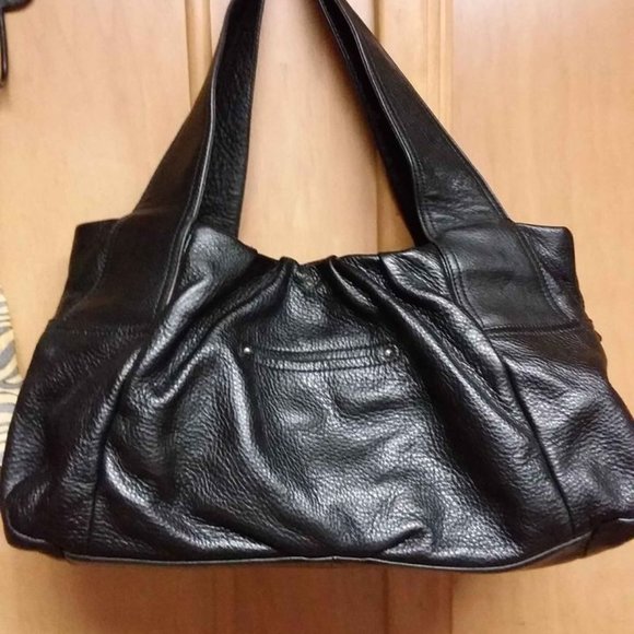 Makowsky Black Pebble Leather Shoulder Purse - Picture 8 of 8